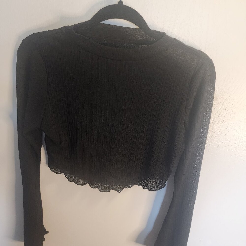 Disturbia Sheer Long Sleeve Shirt - Size UK 10